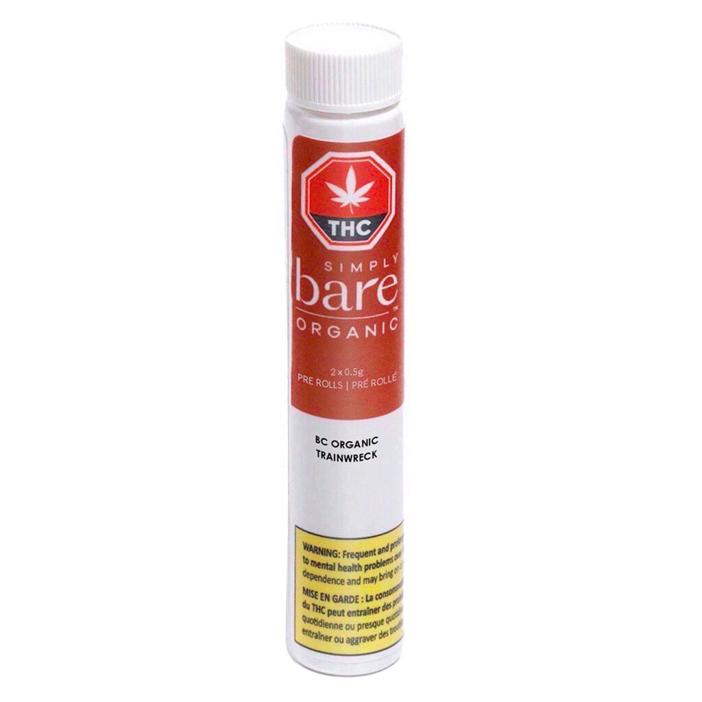 Simply Bare - BC Organic Trainwreck Pre-Rolls - Simply Bare - BC Organic Trainwreck - 2x0.5g