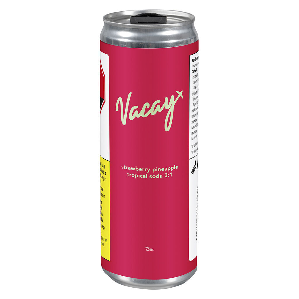 Vacay - Strawberry Pineapple Tropical Soda 3:1 - Blend - 355ml