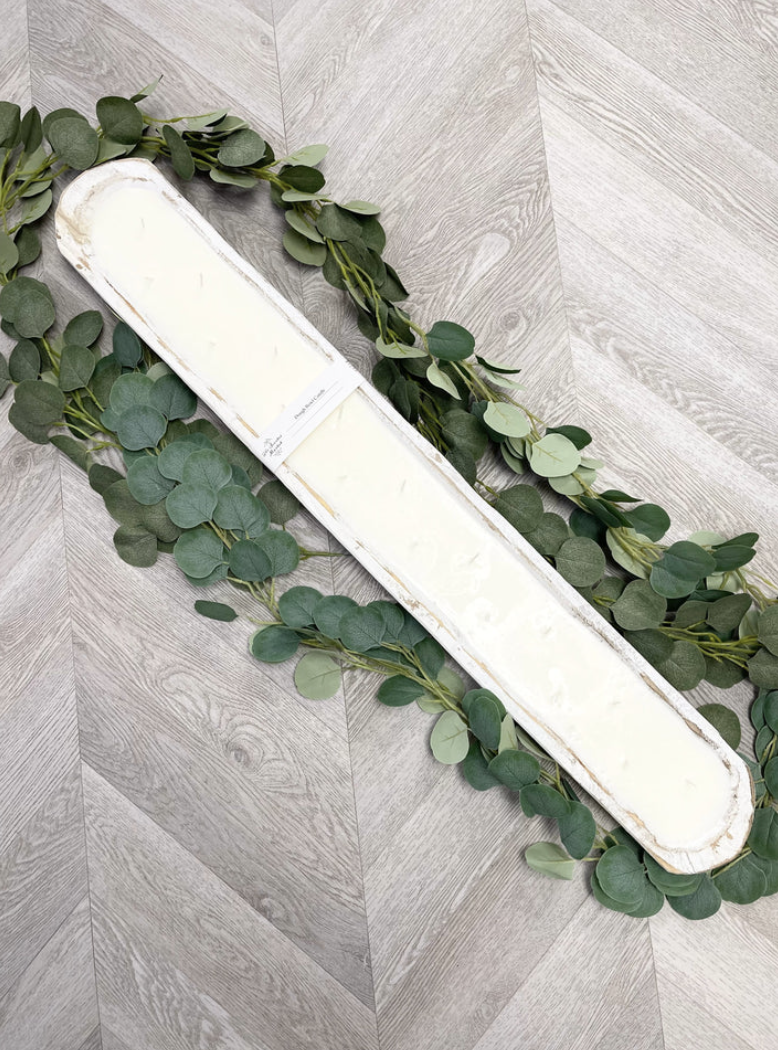 CASHMERE Extra Long Dough Bowl Candle White
