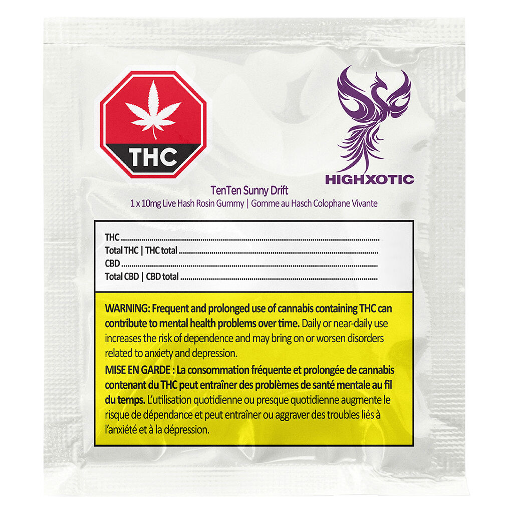 HighXotic - TenTen Sunny Drift Live Rosin Gummy - Sativa - 1 Pack