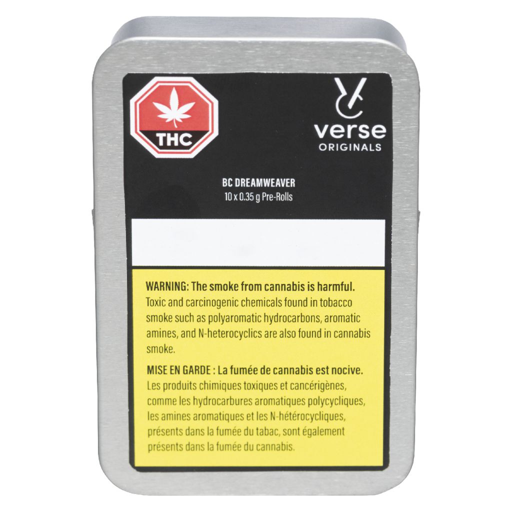 Verse Originals - BC Dreamweaver Pre-Roll - 10x0.35g
