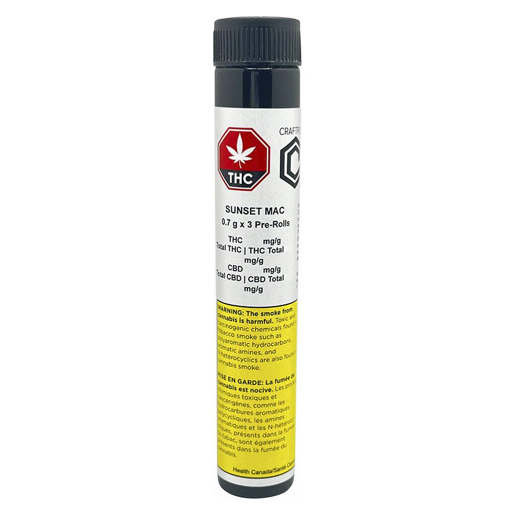 Craftport Cannabis - Sunset Mac Pre-Roll - Indica - 3x0.7g