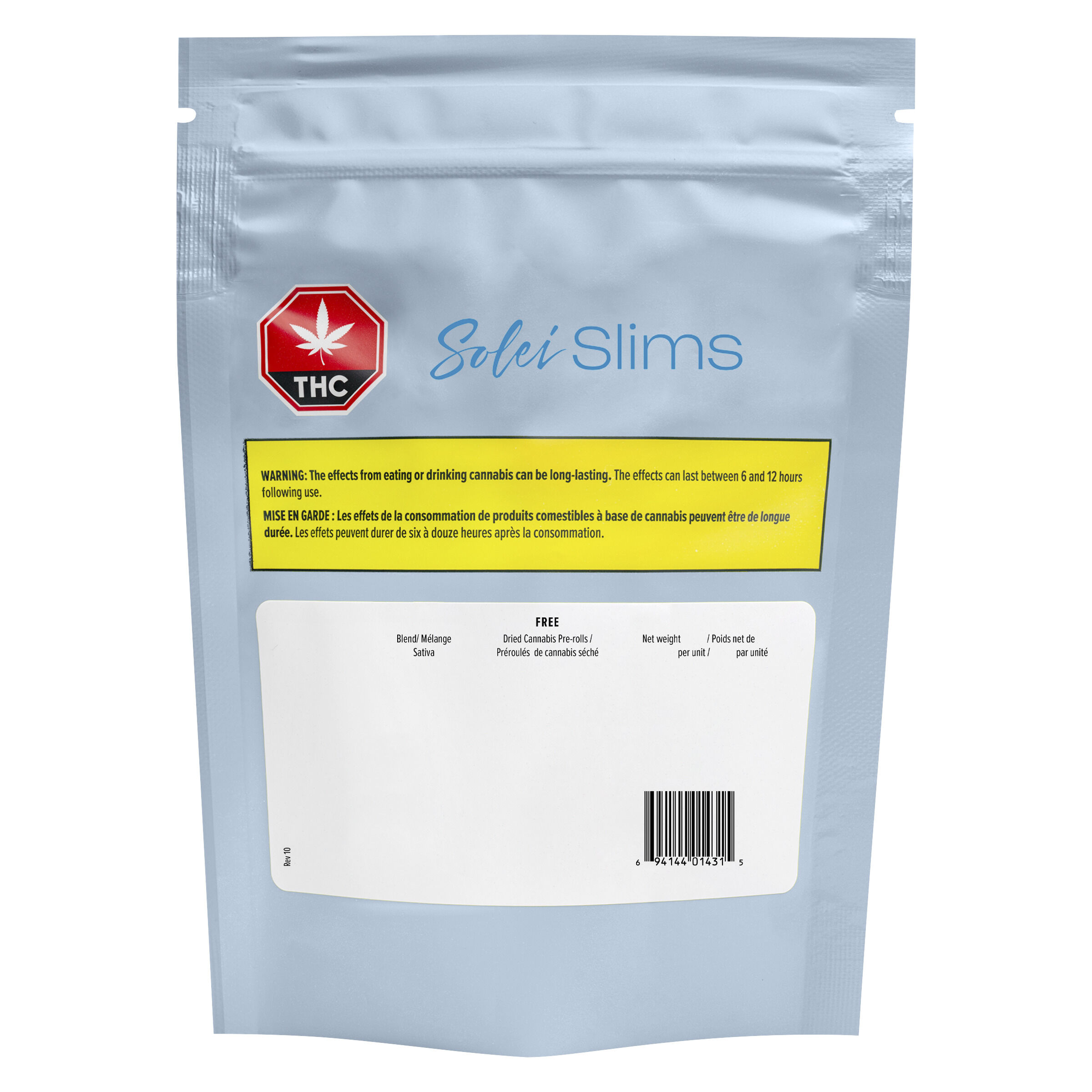 Solei - Free Slims Pre-Roll - Sativa - 10x0.44g