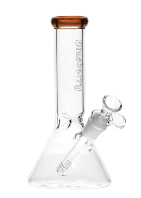 8" Blueberry Mini Beaker Bong - Amber