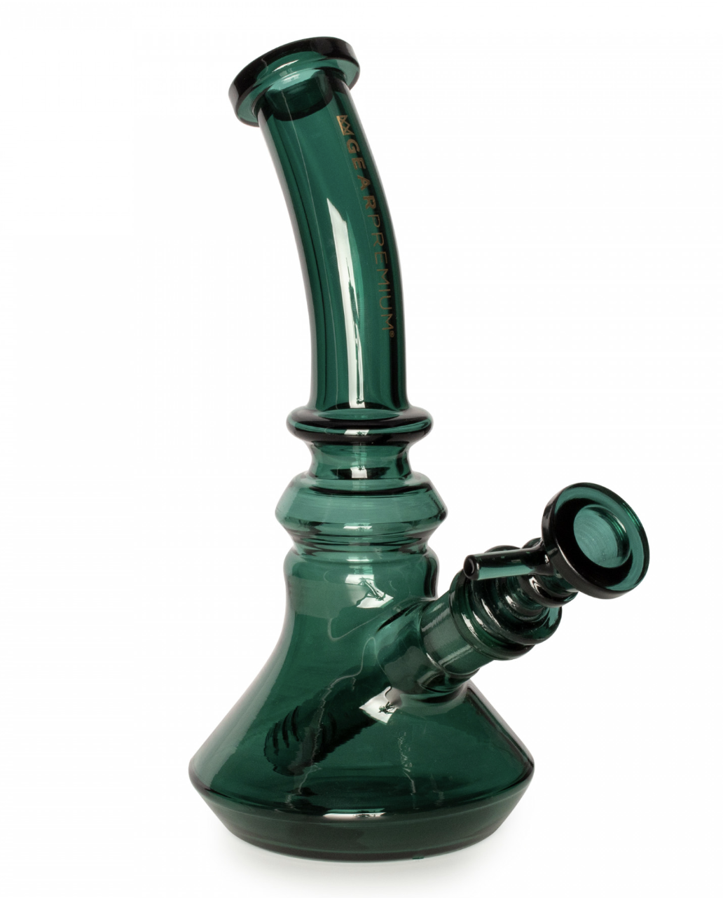8" Tall Cypress Bell Base Water Pipe W/Curved Neck - Teal
