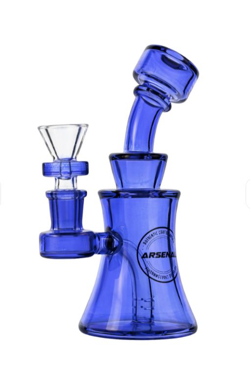 6" Arsenal Mini Prism Curve Bong - Blue