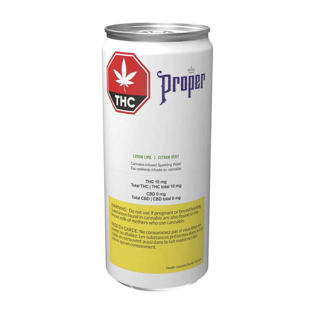 Proper - Lemon Lime Cannabis Infused Sparkling Water - Hybrid - 355ml