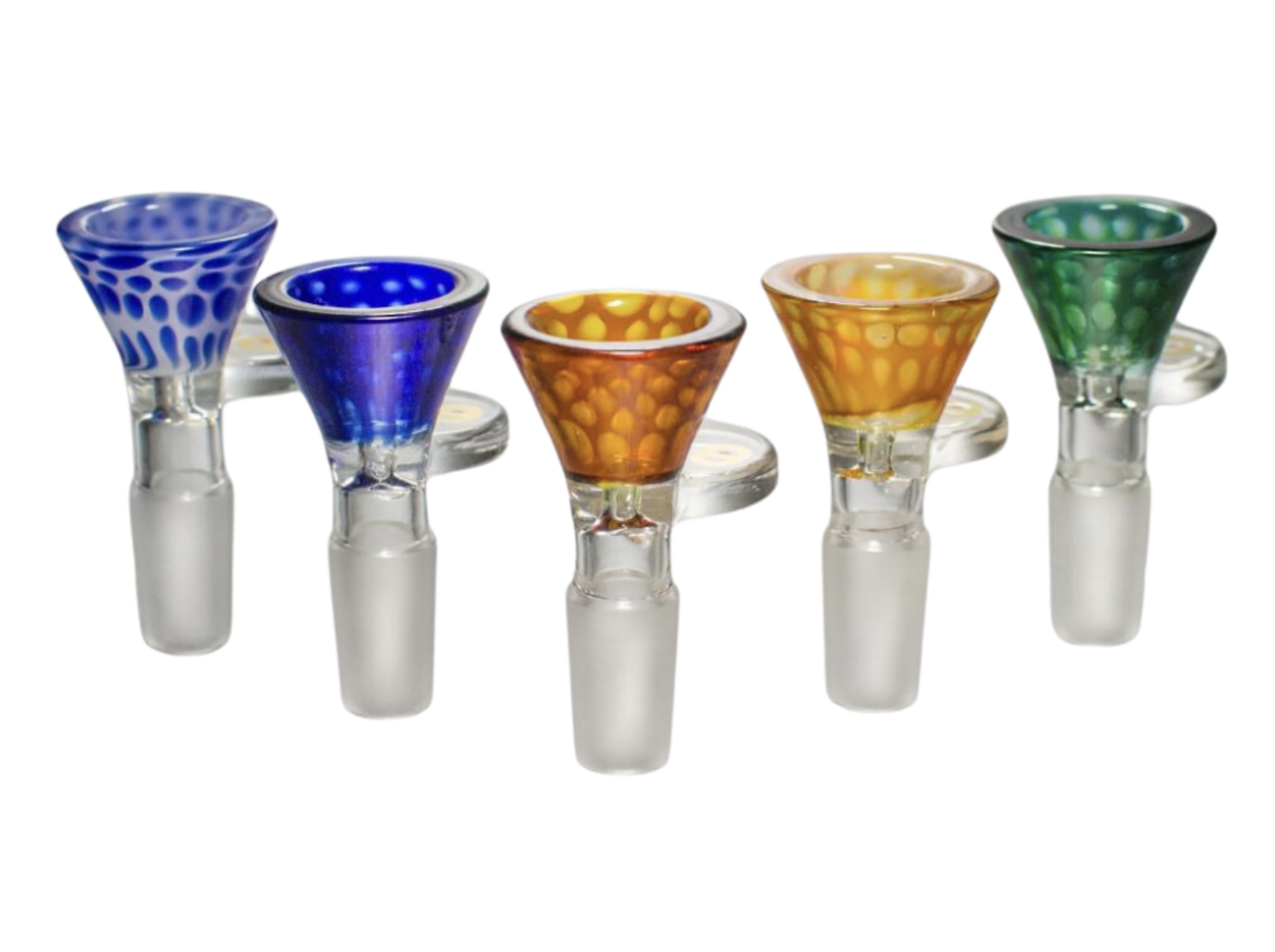 14mm Cheech Web Colored Bowl - Blue and White