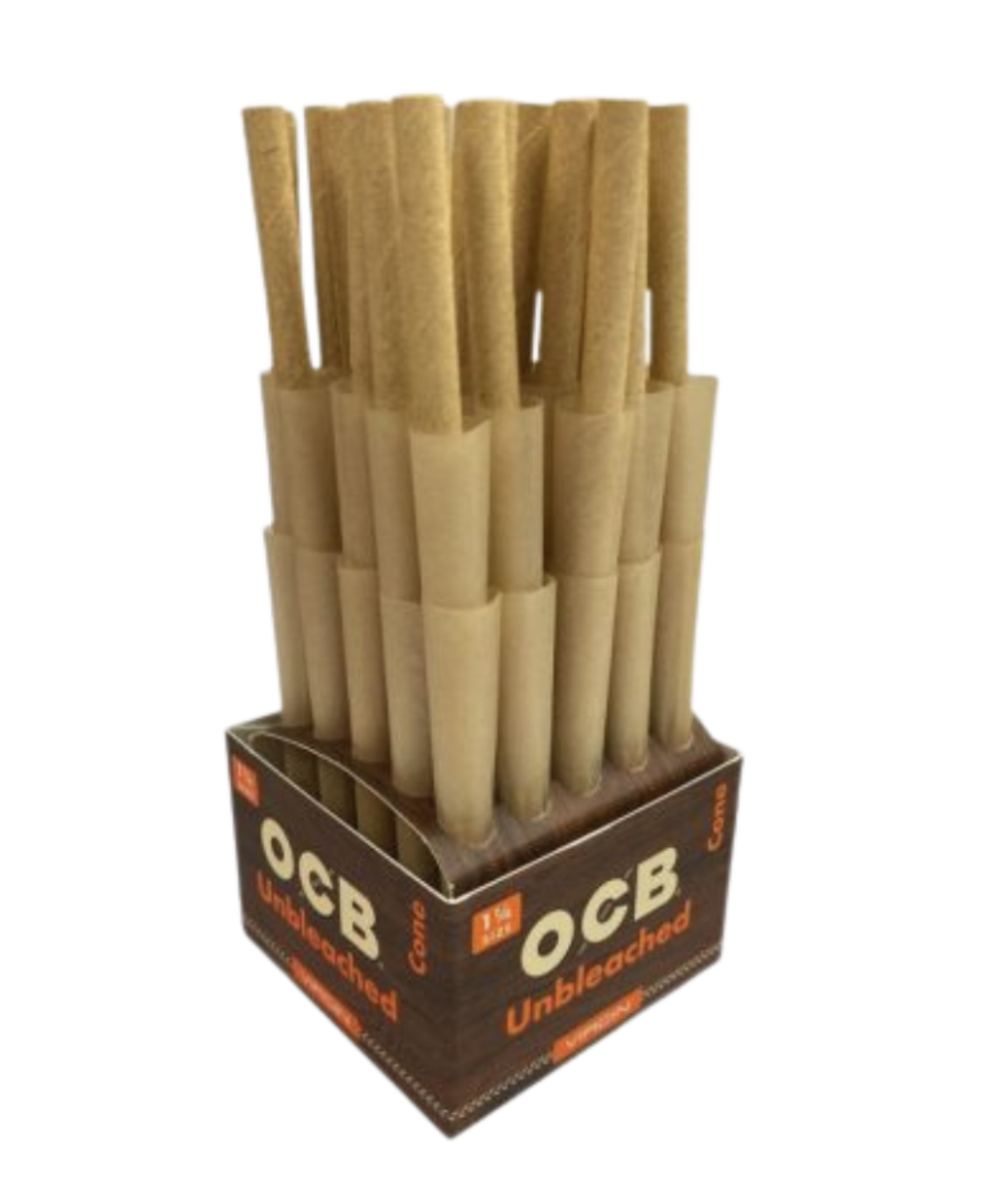 OCB Virgin Unbleached 1 1/4 Pre-Rolled Cones Mini Tower