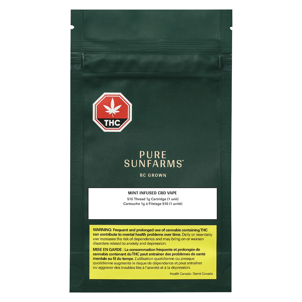 Pure Sunfarms - Mint Infused CBD 510 Thread Cartridge - Blend - 1g