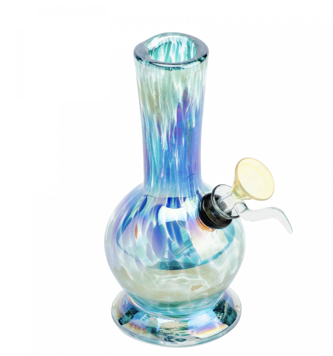 6" Tall Retro Glass Platinum Metallic Metro Tube