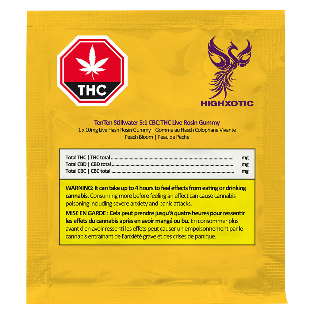 HighXotic - TenTen Stillwater 5:1 CBC:THC Live Rosin Gummy - Hybrid - 1 Pack