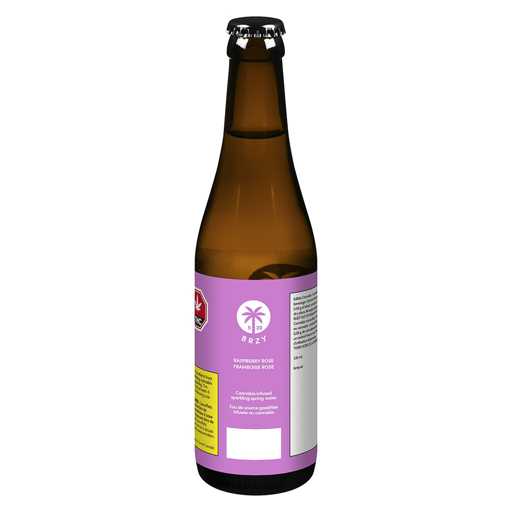 BRZY - Raspberry Rose Cannabis Infused Sparkling Spring Water - Hybrid - 330ml