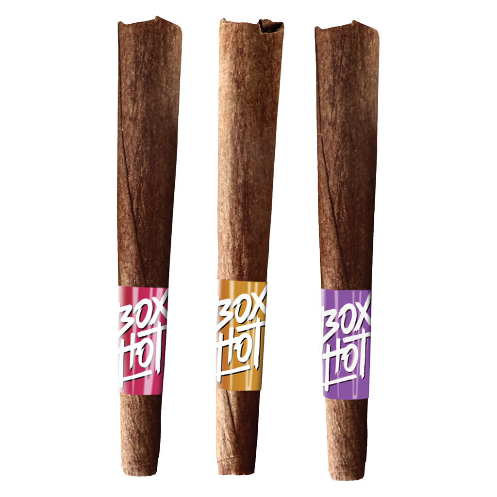 Boxhot - A Trifecta of Half Gram Blunt Smoking Power Infused Blunts - Hybrid - 3x0.5g