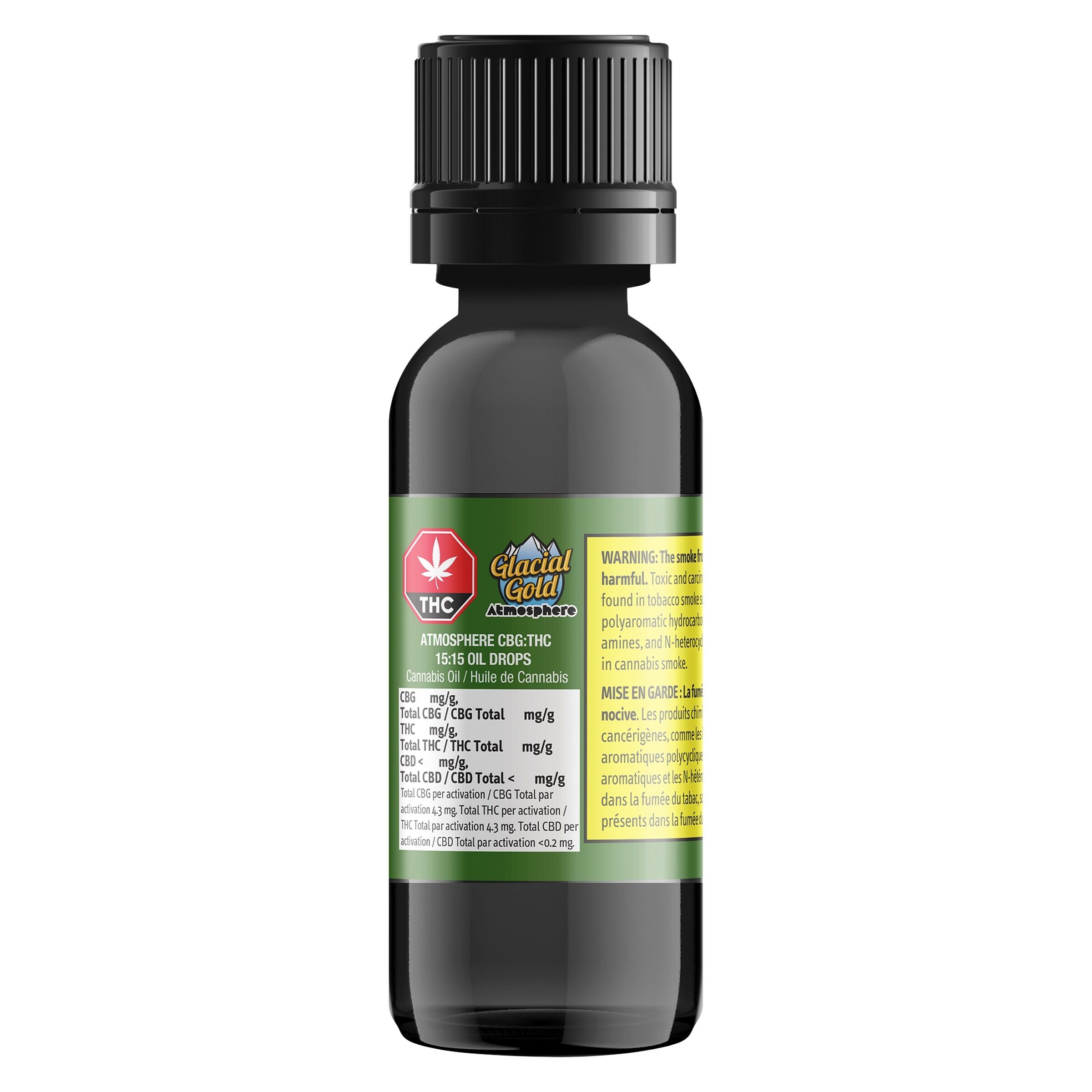 Glacial Gold - Atmosphere CBG:THC 15:15 Oil Drops - Hybrid - 35ml