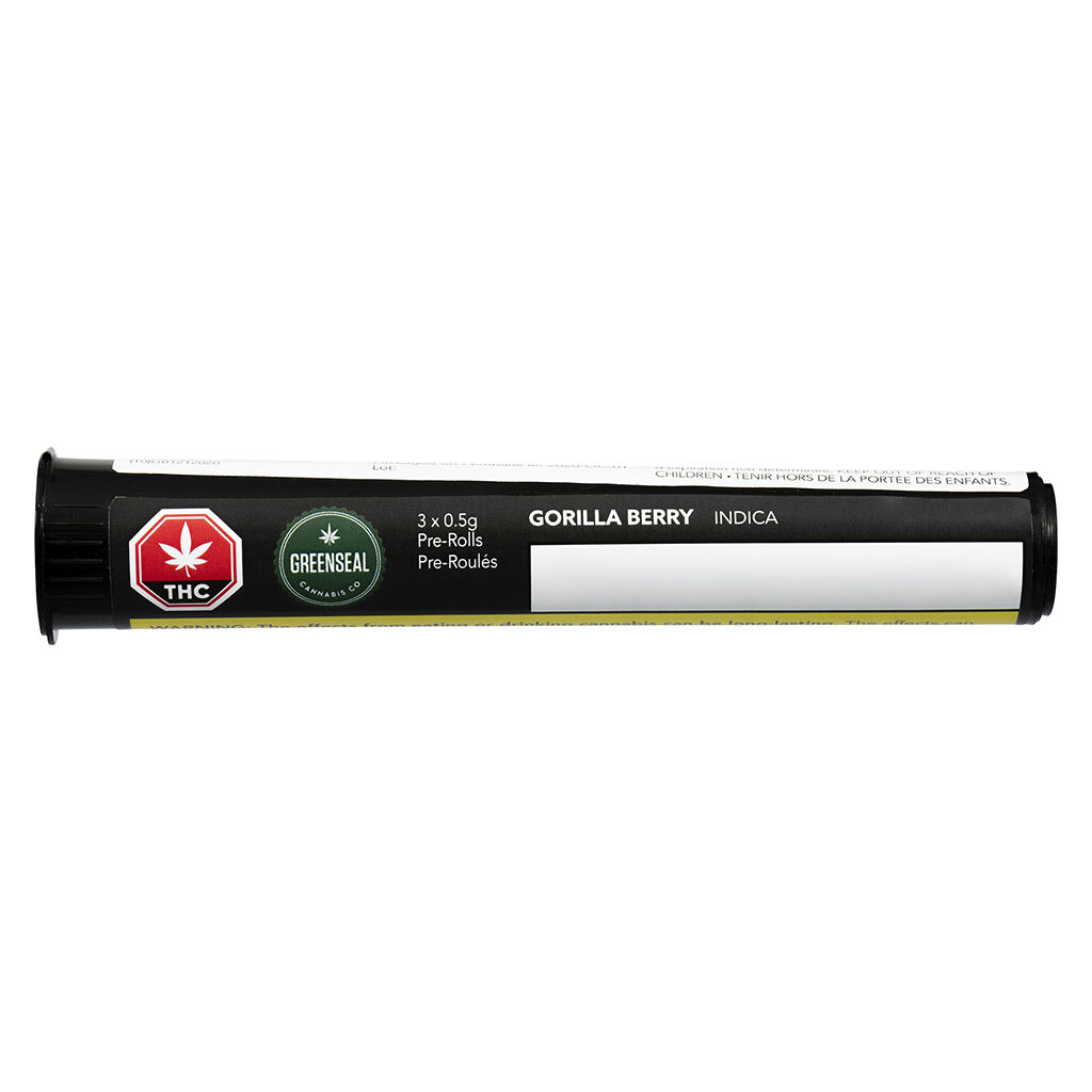 GreenSeal - Gorilla Berry Pre-Rolls - Indica - 3x0.5g