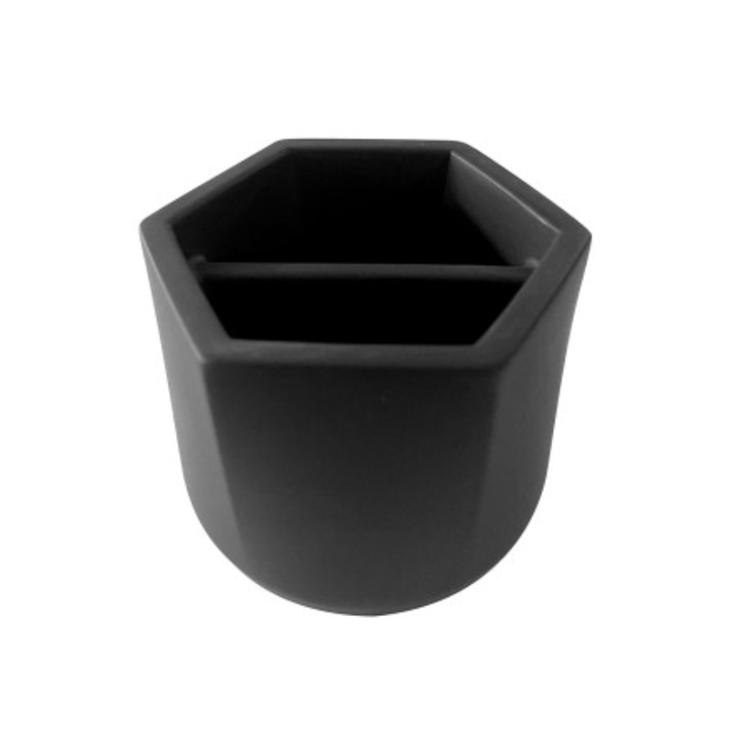 BRNT Malua - Concrete Storage Jar with Walnut Lid - Black