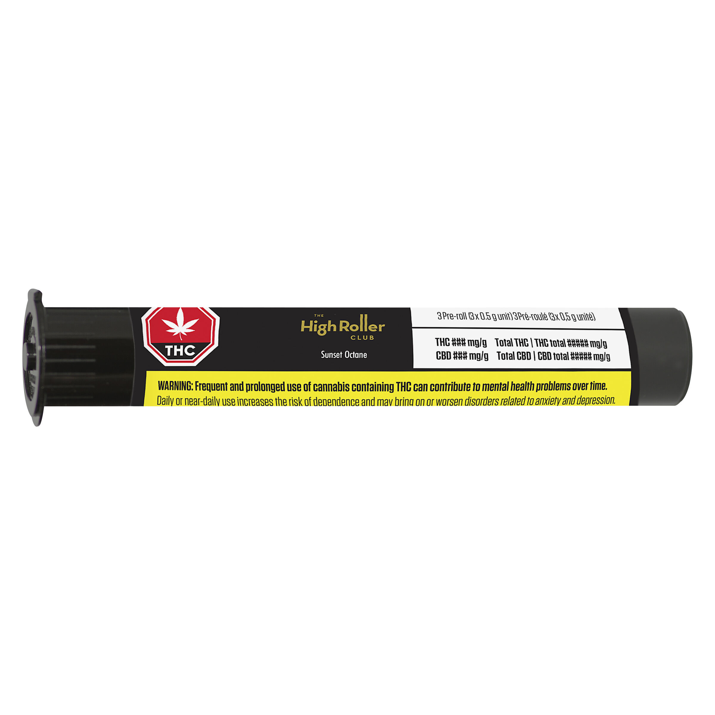The High Roller Club - Sunset Octane Pre-Roll - Sativa - 3x0.5g