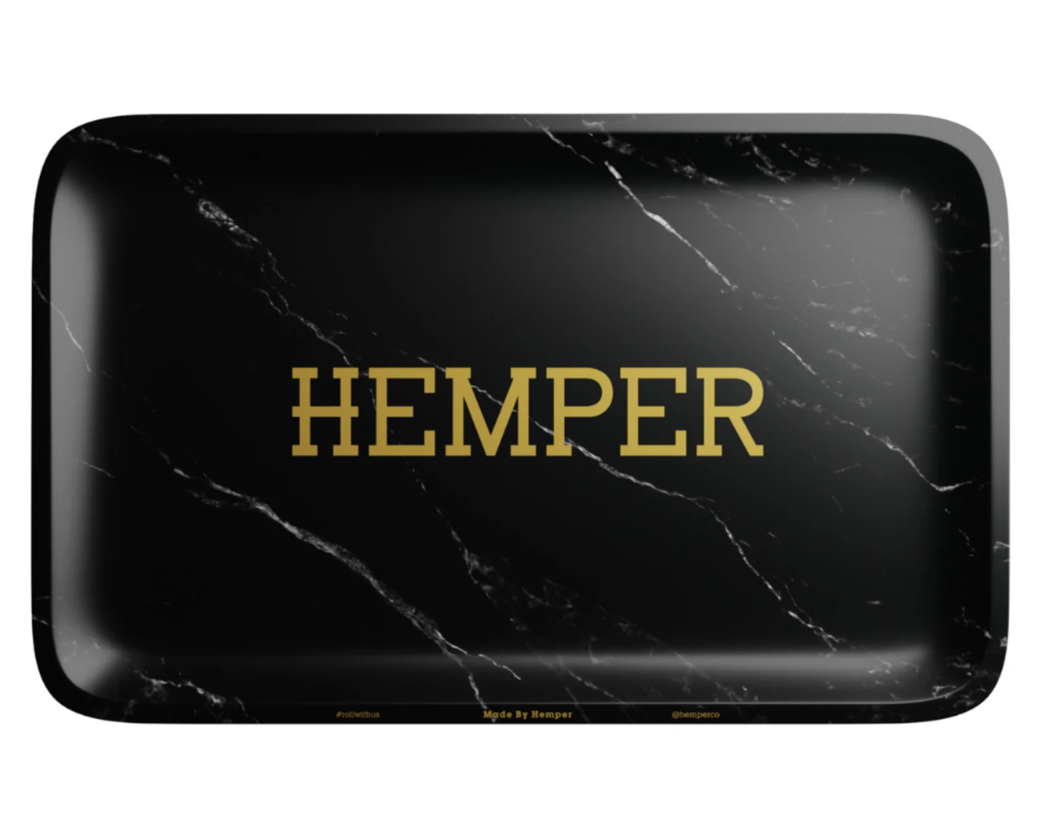 Hemper Luxe Marble Black Rolling Tray - Medium