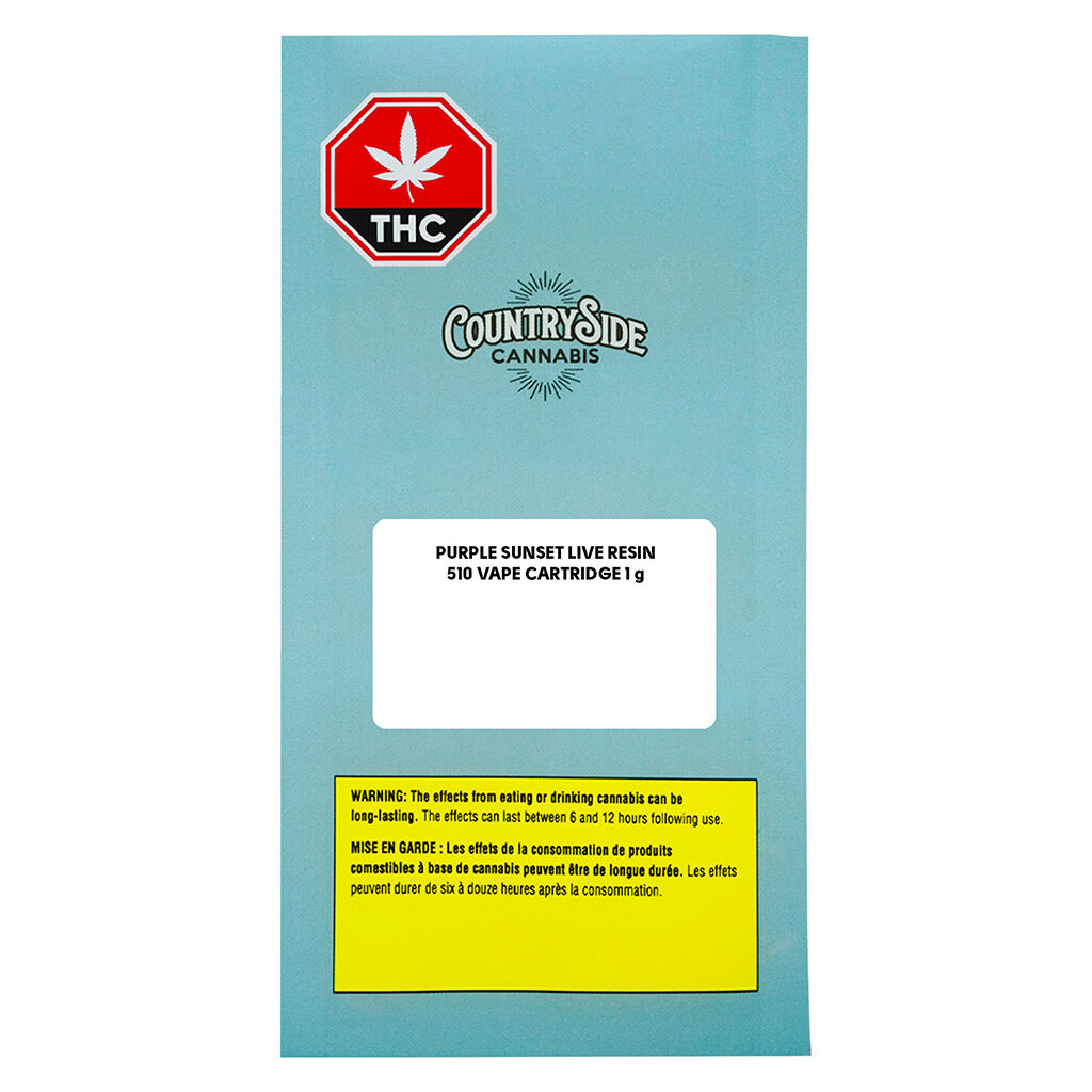 Countryside Cannabis - Purple Sunset Live Resin 510 Thread Cartridge - Indica - 1g