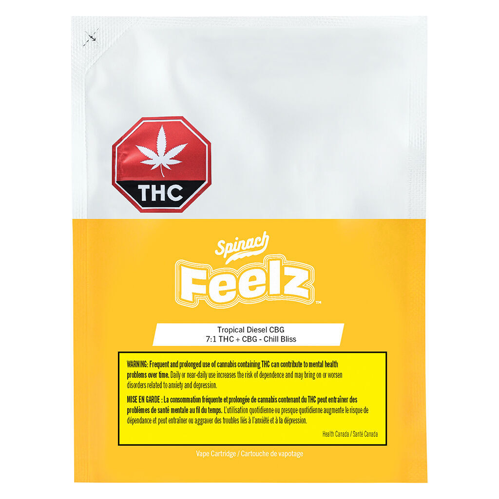 - - Tropical Diesel CBG (Chill Bliss) 510 Thread Cartridge - - Feelz - Tropical Diesel CBG (Chill Bliss) 510 Thread Cartridge - 1g