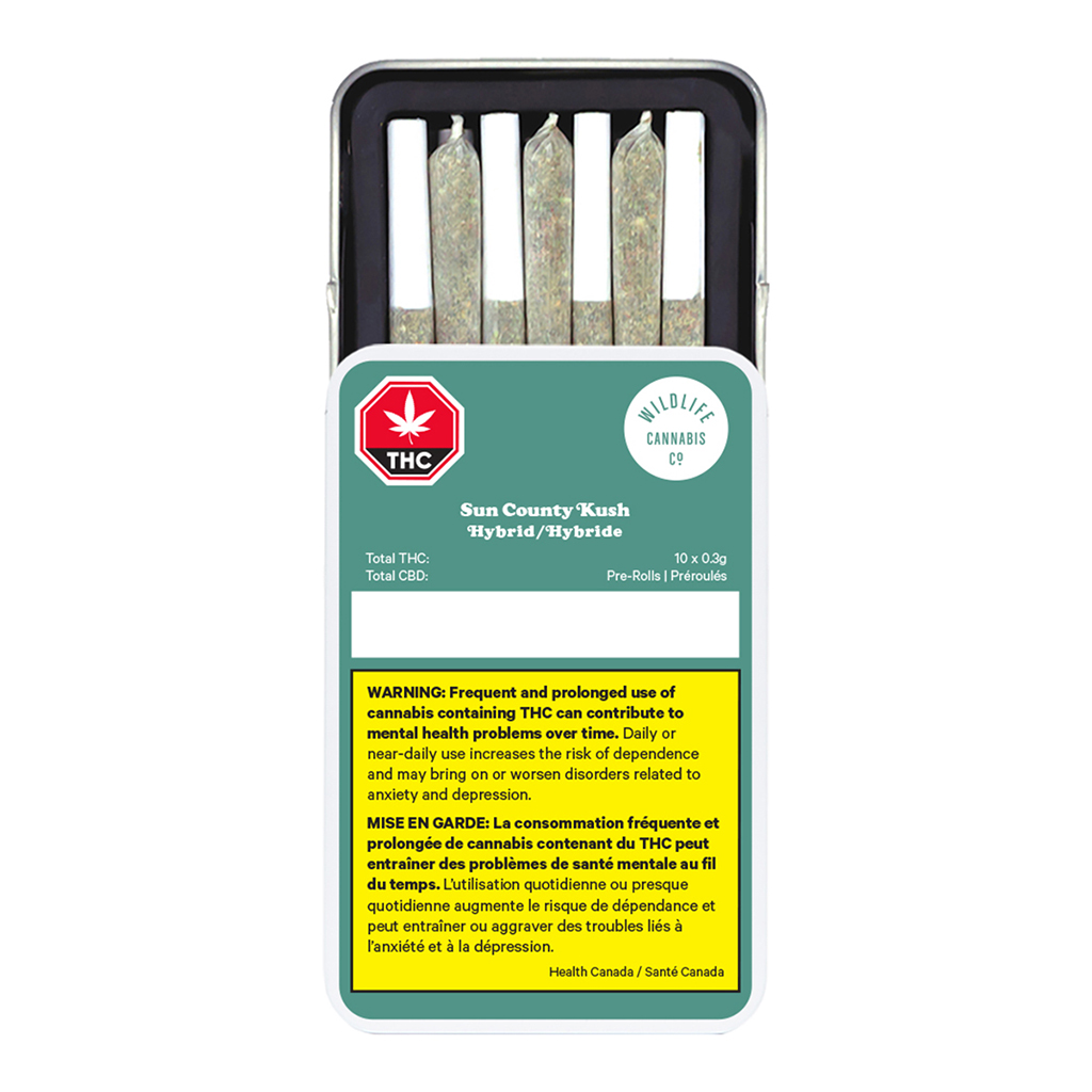 Wildlife Cannabis Co. - Sun County Kush Pre-Roll - Hybrid - 10x0.3g