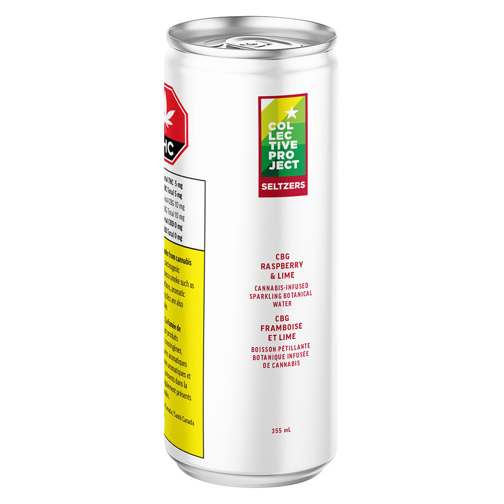 Collective Project - CBG Raspberry & Lime Sparkling Botanical Water - Hybrid - 7135-355ml
