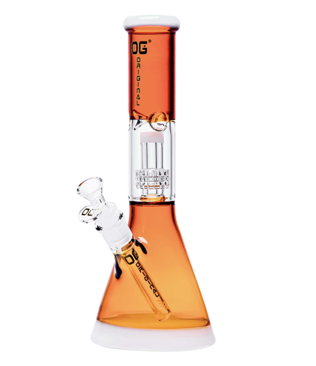 12" OG Original Colored Tree Perc Bong - Amber