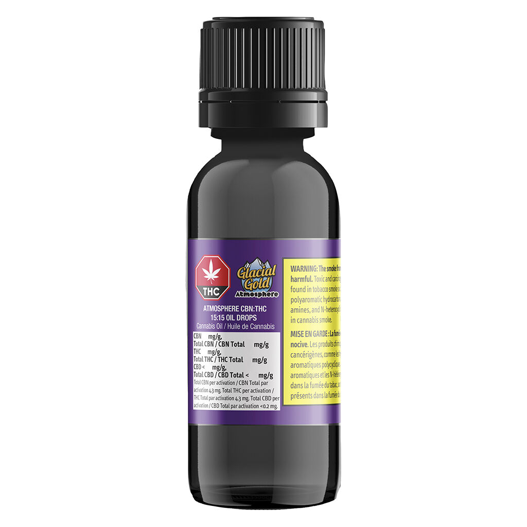 Glacial Gold - Atmosphere CBN:THC 15:15 Oil Drops - Hybrid - 35ml