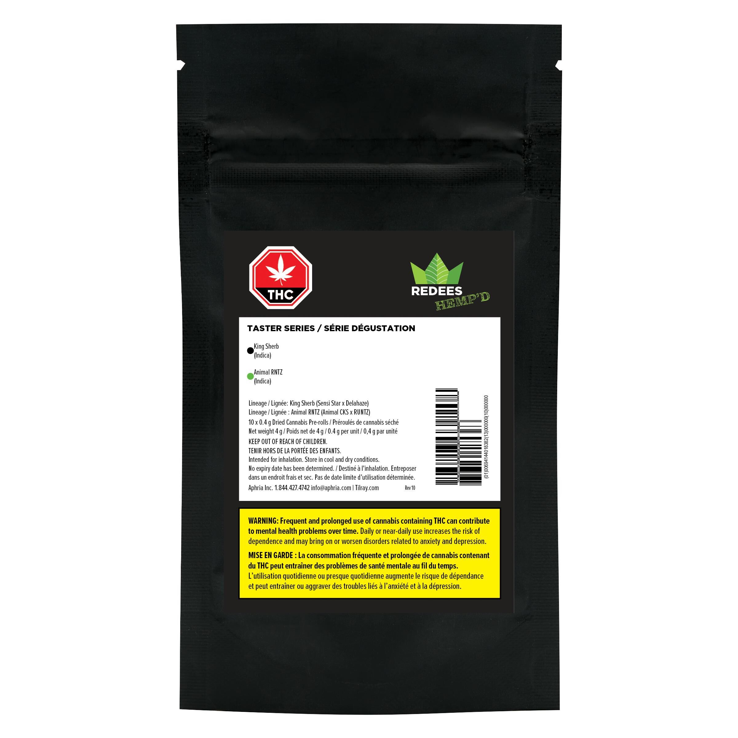 Redecan - Animal Rntz + King Sherb Taster Series Redees Hemp'd Pre - Indica - 10x0.4g