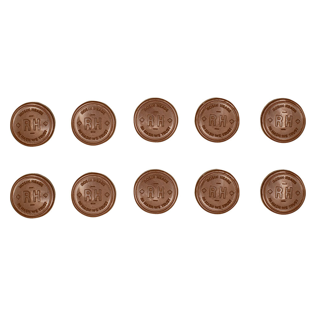 Rosin Heads - Milk Chocolate Hash Rosin Coin - Hybrid - 10x1 Pack