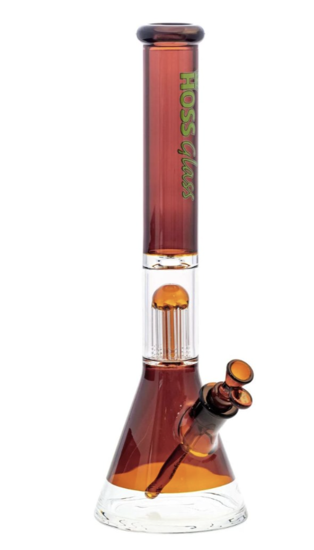 Hoss Glass 18" Beaker with 8 Arm Tree Perculator - Amber