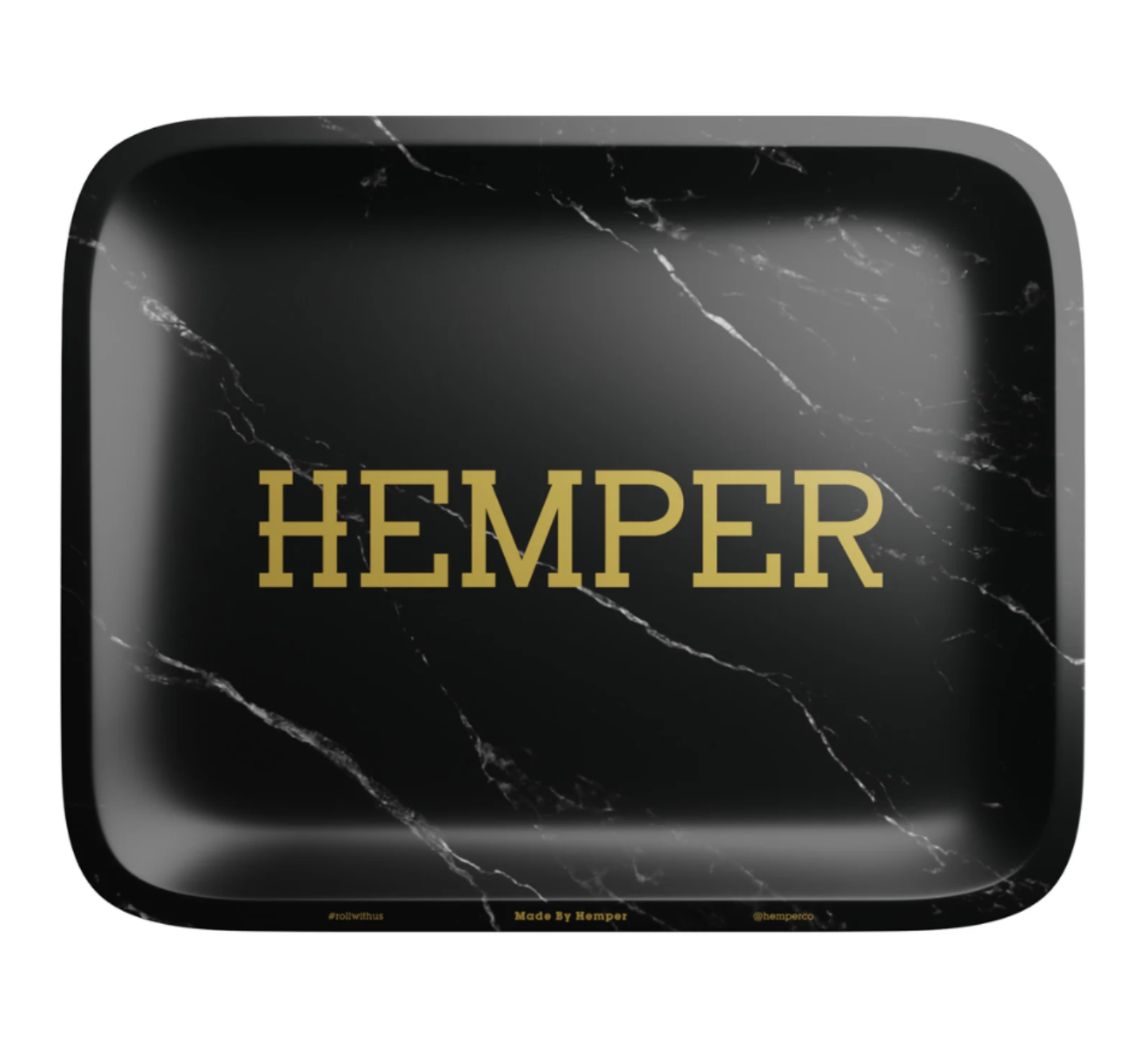 Hemper Luxe Marble Black Rolling Tray - Small