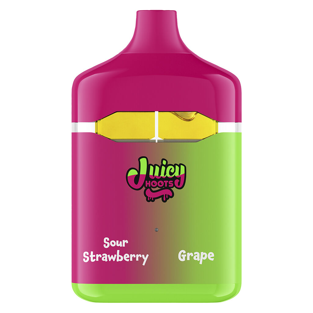 Juicy Hoots - Sour Strawberry and Grape Flavour Flip Disposable Vape - Hybrid - 1g