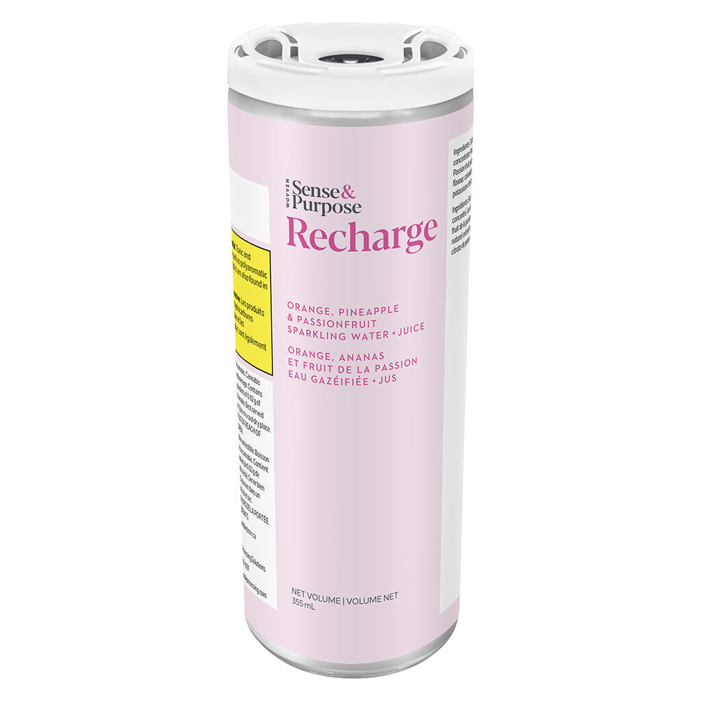 Sense & Purpose - Recharge: OrangePineapplePassionfruit Sparkling Water Juice - Hybrid - 355ml