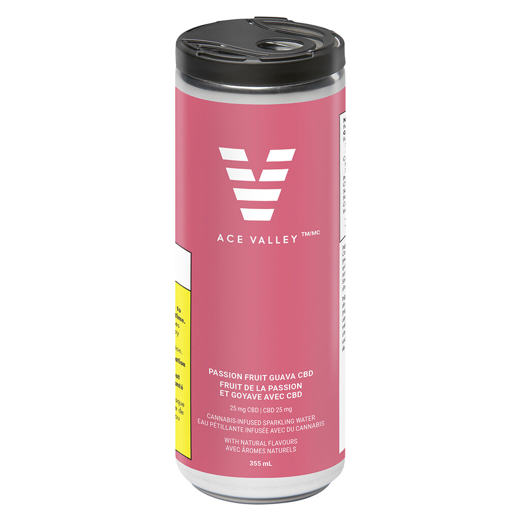 Ace Valley - Passionfruit & Guava CBD Sparkling Water - Hybrid - 355ml