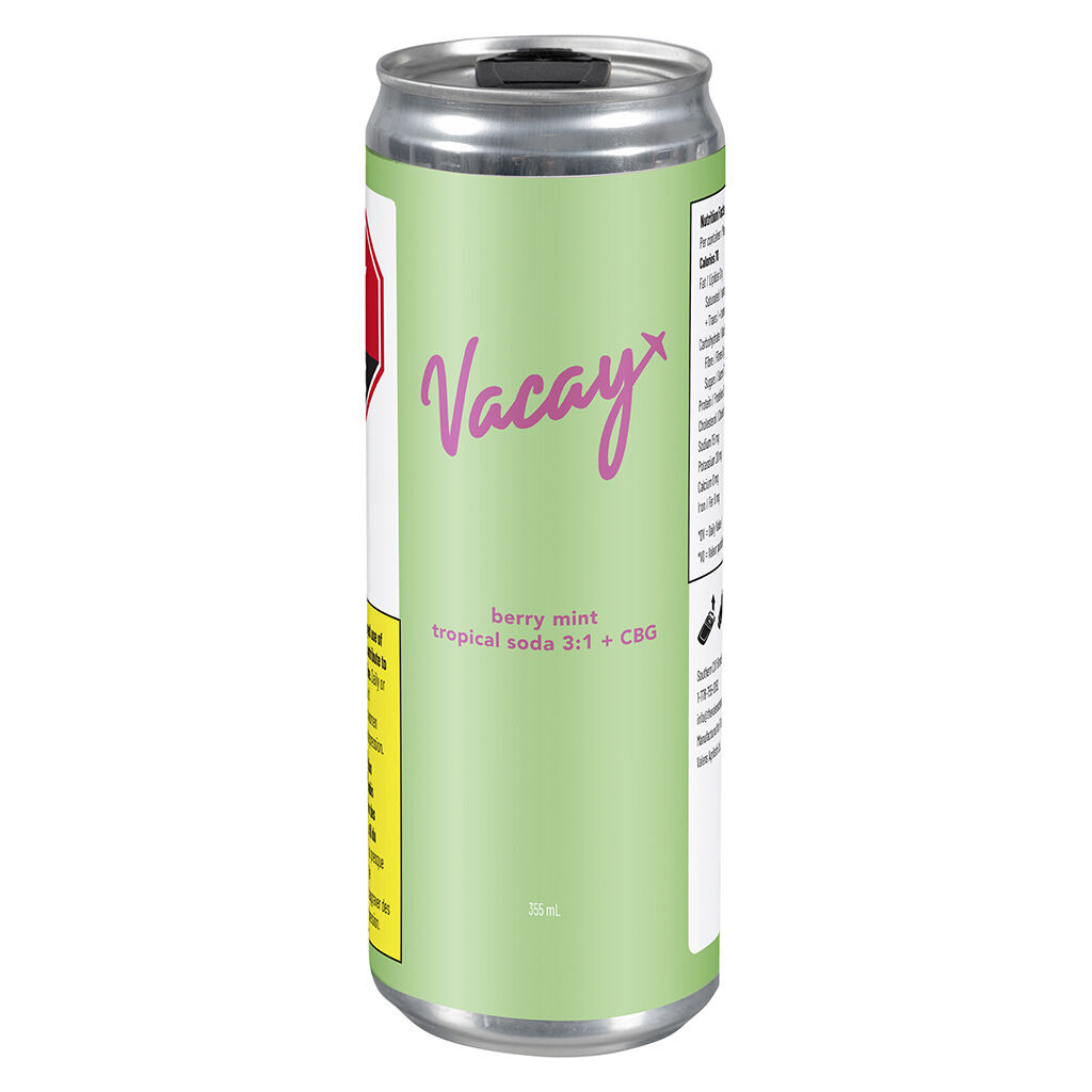 Vacay - Berry Mint Tropical Soda 3:1 + CBG - Blend - 355ml