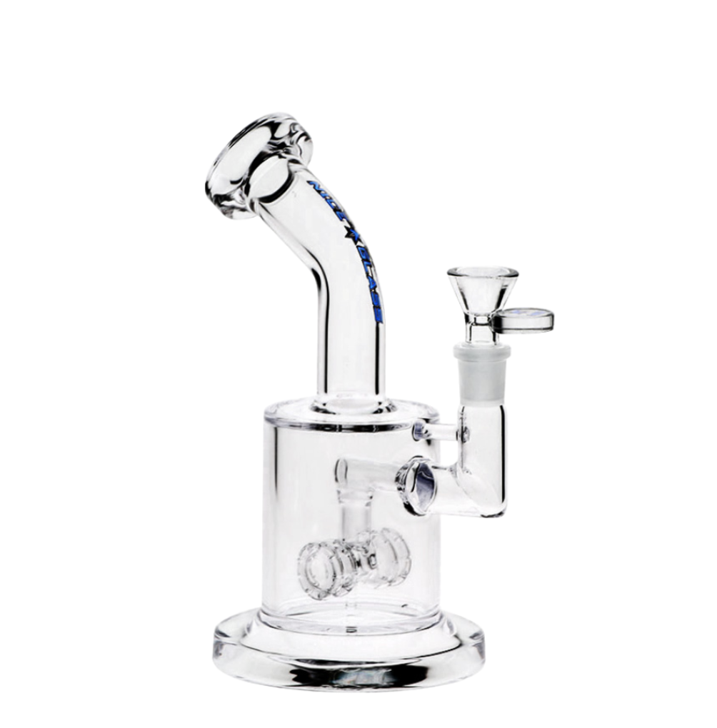 8" 7mm NIce Glass Double Wheel Percolator Bubbler