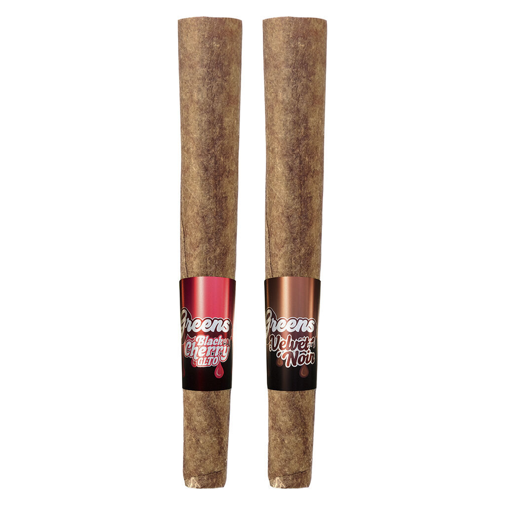 Sticky Greens - Black Cherry GLTO+Velvet Noir infused Blunt combo pack - Indica - 2x1g