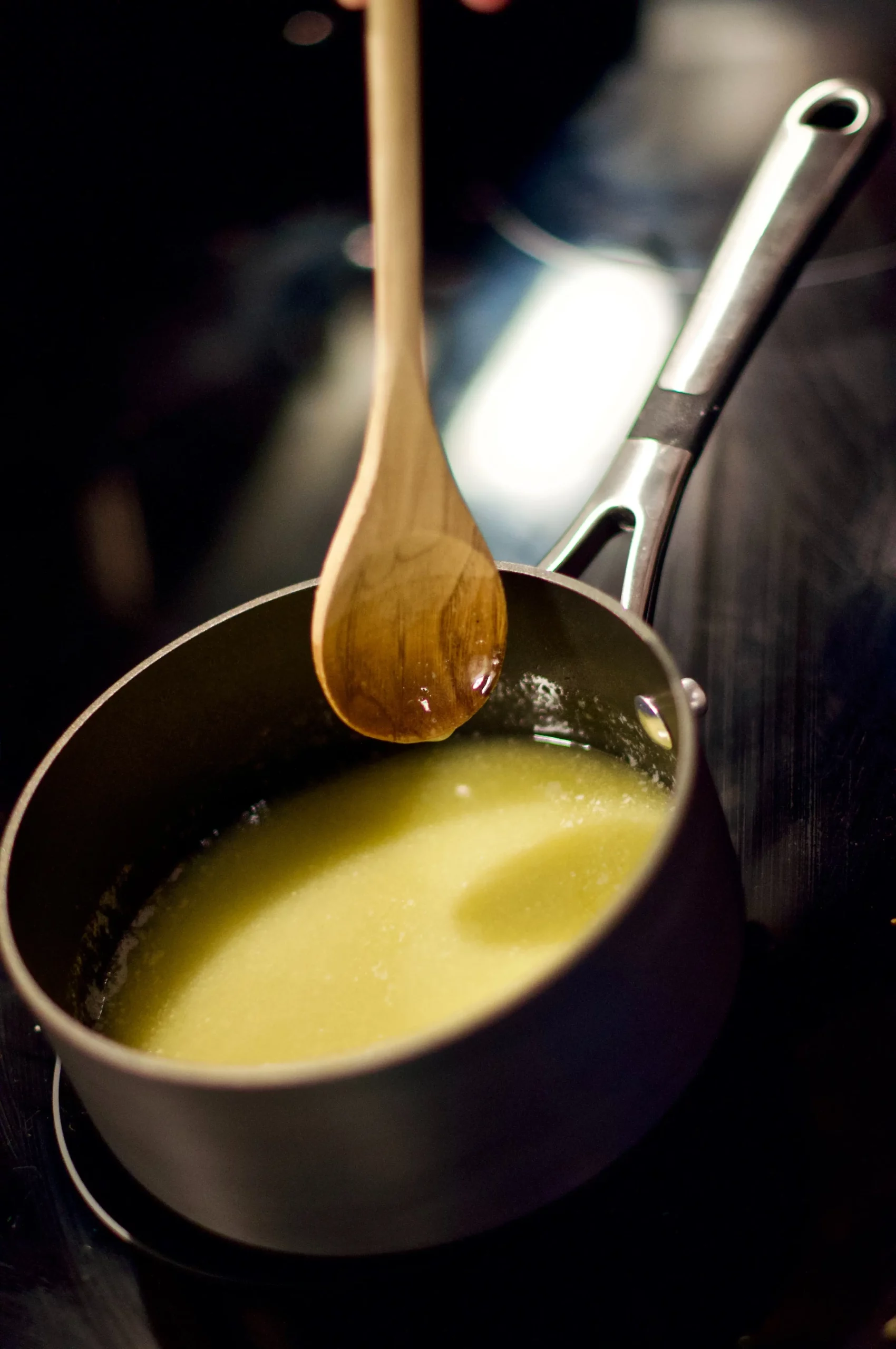 Melted butter for cannabutter recipe with cannabis oil