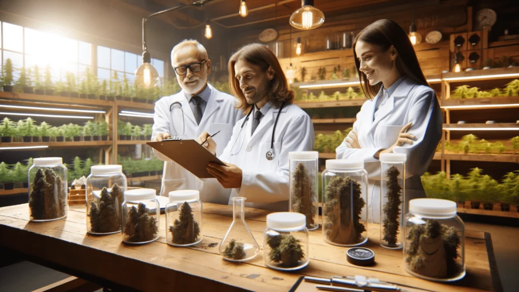 Expert team at The Farmhouse Cannabis Co. providing guidance on cannabis selection