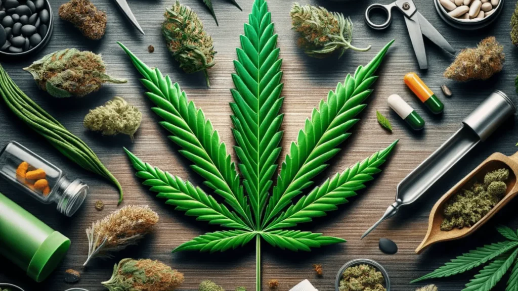 Green Cannabis Leaves Image representing diverse cannabis strains