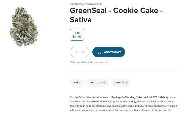 GreenSeal - Cookie Cake - Sativa - The Farmhouse