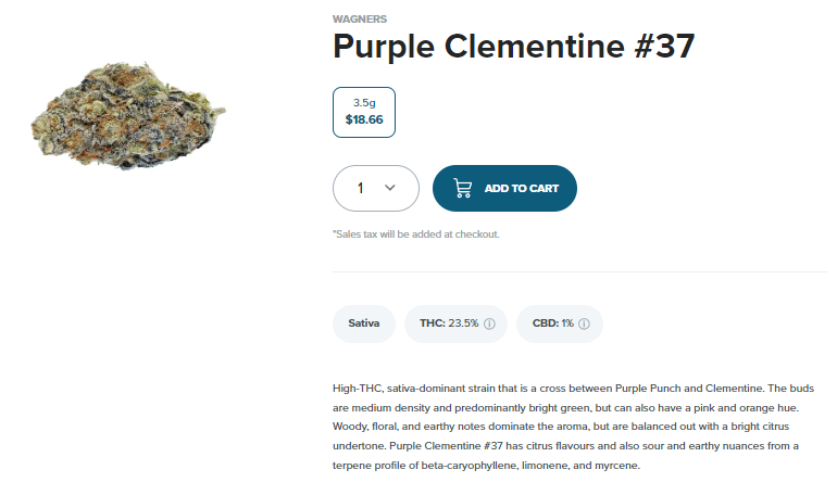 Wagners - Purple Clementine #37 - Sativa - The Farmhouse Cannabis Store