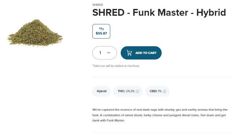 SHRED - Funk Master - Hybrid - The Farmhouse Cannabis Dispensary