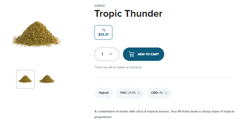 SHRED - Tropic Thunder - Hybrid - Weed Store Near Me