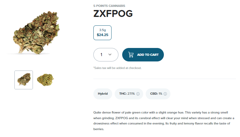 5 Points Cannabis - ZXFPOG - Hybrid - Cannabis Store Near Me
