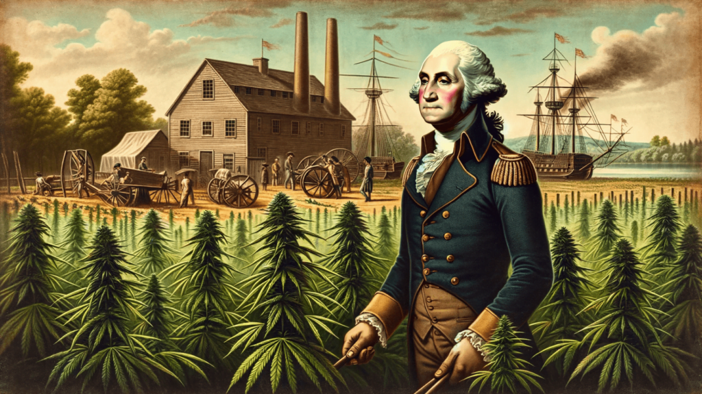 Historical depiction of George Washington's hemp farm. port credit dispensary, mississauga cannabis, weed dispensary mississauga.