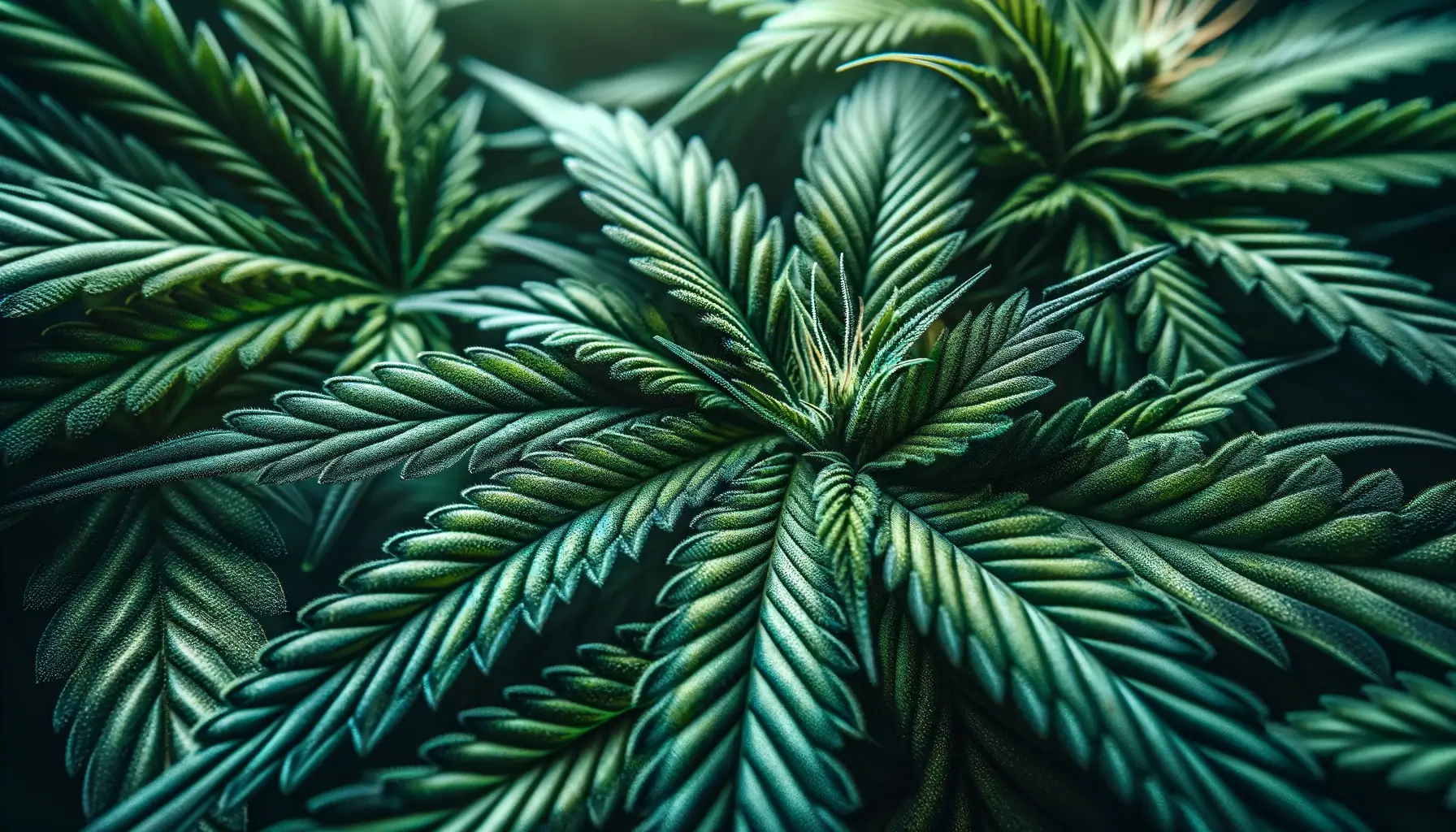 close up of vibrant cannabis leaves showcasing the intricate textures and natural green hues from a weed store in port credit mississauga on lakeshore road.